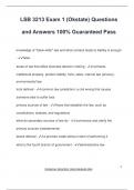 LSB 3213 Exam 1 (Okstate) Questions and Answers 100% Guaranteed Pass