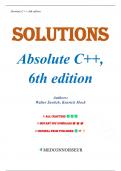 Solutions for Absolute C++ 6th Edition by Walter Savitch, Chapters 1-20