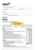 2024_AQA-GCSE Music – Component 1:  Understanding Music (Merged Question Paper and Marking Scheme) Monday 17 June 2024  