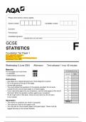 2024_AQA-GCSE Statistics –   Foundation Tier Paper 1  (Merged Question Paper and Marking Scheme)  Wednesday 5 June 2024  