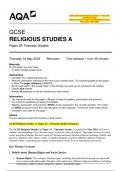 2024_AQA-GCSE Religious Studies A – Paper 2A:  Thematic Studies   (Merged Question Paper and Marking Scheme) |  Thursday 16 May 2024 