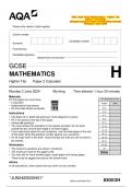 2024_AQA-GCSE Mathematics – Higher Tier Paper 2: Calculator (Merged Question Paper and Marking Scheme) Monday 3 June 2024      