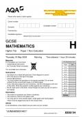 2024_AQA-GCSE Mathematics –Higher Tier Paper 1  Non-Calculator  (Merged Question Paper and Marking Scheme)  Thursday 16 May 2024    