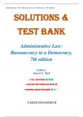 Test Bank for Administrative Law Bureaucracy in a Democracy 7th Edition by Daniel Hall, Chapters 1-11