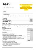 AQA-GCSE CHEMISTRY 8462/1H  HIGHER TIER PAPER 1  MERGED QUESTION PAPER &  MARKING SCHEME COMBINED  JUNE 2024 