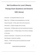 Nail Conditions for Level 2 Beauty Therapy Exam Questions and Answers 100% Solved