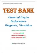 Test Bank for Advanced Engine Performance Diagnosis 7th Edition by James Halderman, All Chapters