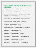 MCAT physics - high yield QUESTIONS WITH ANSWERS