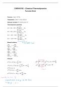 Extended Formulae sheet for Chemical Thermodynamics