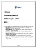 HCM220 Healthcare Delivery Midterms (Qns & Ans) 2025 - SNHU.