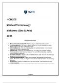 HCM205 Medical Terminology Midterms (Qns & Ans) 2025 - SNHU.