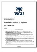 C723 BUS 3100 Quantitative Analysis for Business OA (Qns & Ans) 2025 - WGU