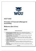 ACCT 2020 Principles of Accounting Midterms (Qns & Ans) 2025 - WGU