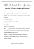 PHSC 210 - Exam 1 - Chp. 1-3 Questions with 100% Correct Answers | Rated A+