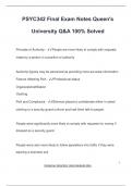 PSYC342 Final Exam Notes Queen's University Q&A 100% Solved