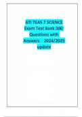 ATI TEAS 7 SCIENCE 100%LATEST UPDATED QUESTION AND ANSWERS GRADED A+ exam test bank