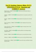 Test #3, Sociology (Spencer Blake, SLCC) UPDATED ACTUAL Questions and  CORRECT Answers