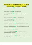 AP MACROECONOMICS FINALACTUAL  Questions and CORRECT Answers