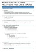 Samenvatting -  Klinische chemie 1 en urine-analyse 