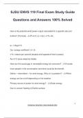 SJSU ENVS 119 Final Exam Study Guide Questions and Answers 100% Solved