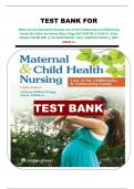 TEST BANK FOR Maternal and Child Health Nursing: Care of the Childbearing and Childrearing Family 8th Edition by JoAnne Silbert-Flagg DNP CPNP IBCLC FAAN Dr. Adele Pillitteri PhD RN PNP || ALL CHAPTERS (01 -56)|| COMPLETE GUIDE ||100% GRADE A+