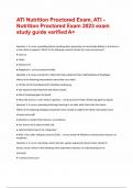 ATI Nutrition Proctored Exam, ATI - Nutrition Proctored Exam 2023 exam study guide verified A+