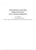 International A level Edexcel Economics complete notes for Unit 3 - Business Behaviour