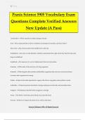 Praxis Science 5905 Vocabulary Exam Questions Complete Verified Answers New Update (A Pass)