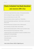 Ducks Unlimited Test Bank Questions and Answers 100% Pass