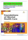 TEST BANK FOR: Foundations of Mental Health Care 6th Edition by Michelle Morrison-Valfre  Latest Version.