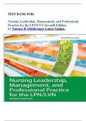 TEST BANK FOR:  Nursing Leadership, Management, and Professional Practice for the LPN/LVN Seventh Edition by Tamara R. Dahlkemper Latest Update.