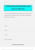 ASTB math practice Questions and Answers 100% Pass