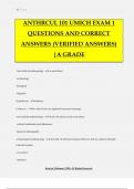 ANTHRCUL 101 UMICH EXAM 1 QUESTIONS AND CORRECT ANSWERS (VERIFIED ANSWERS) |A GRADE