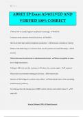 ABRET EP Exam ASAOLVED AND VERIFIED 100% CORRECT