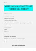 ABRET Exam part2 ASAOLVED AND VERIFIED 100% CORRECT