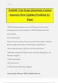 Forklift Test Exam Questions Correct Answers New Update (Verified A+ Pass)