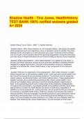 Shadow Health - Tina Jones, Health History TEST BANK 100% verified answers graded A+ 2024