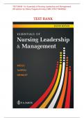 TEST BANK-Essentials of Nursing Leadership & Management Eighth Edition