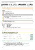 VOLLEDIGE samenvatting van de WPO's van Statistiek III: Univariata data-analyse (geslaagd eerste zit!)