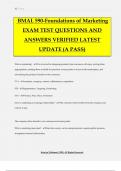 BMAL 590-Foundations of Marketing EXAM TEST QUESTIONS AND ANSWERS VERIFIED LATEST UPDATE (A PASS)