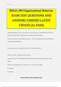 BMAL-590 Organizational Behavior EXAM TEST QUESTIONS AND ANSWERS VERIFIED LATEST UPDATE (A+ PASS)