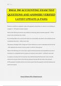 BMAL 590 ACCOUNTING EXAM TEST QUESTIONS AND ANSWERS VERIFIED LATEST UPDATE (A PASS)