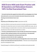 2025 Evolve HESI peds Exam Practice with   85 Questions and Rationalized Answers   100% Verified Guaranteed Pass