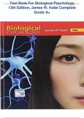 Test Bank For Biological Psychology, 13th Edition, James W. Kalat Complete  Guide A+