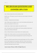 BIO 250 EXAM QUESTIONS AND ANSWERS 100% PASS