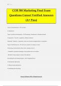 COB 300 Marketing Final Exam Questions Correct Verified Answers (A+ Pass)