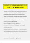 HAZWOPER 40 HR EXAM QUESTIONS AND ANSWERS 100% PASS