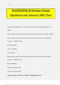 HAZWOPER 40 Section 4 Exam Questions and Answers 100% Pass