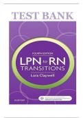 Test Bank for LPN to RN Transitions, 4th Edition by lora Claywell