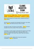   Insurance Adjuster Exam questions with certified solutions rated a plus Which kind of losses are covered under a standard fire policy? - Ans>>Direct  All fires are not covered by the Standard Fire policies, only those that: - Ans>>are hostil